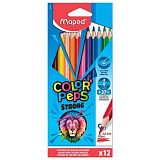 Карандаши цветные MAPED "COLOR PEP'S Strong", набор 12 цветов, грифель 3,2 мм, пластиковый корпус, 862712