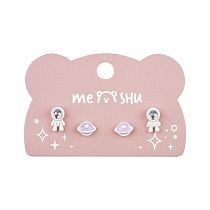 Серьги MESHU "Space", бижутерия, 2 пары, европодвес