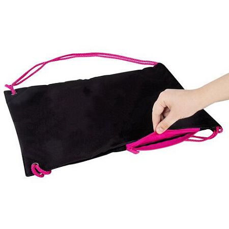 Мешок для обуви BRAUBERG плотный, карман на молнии, подкладка, 43х33 см, Neon Pink, 272428 