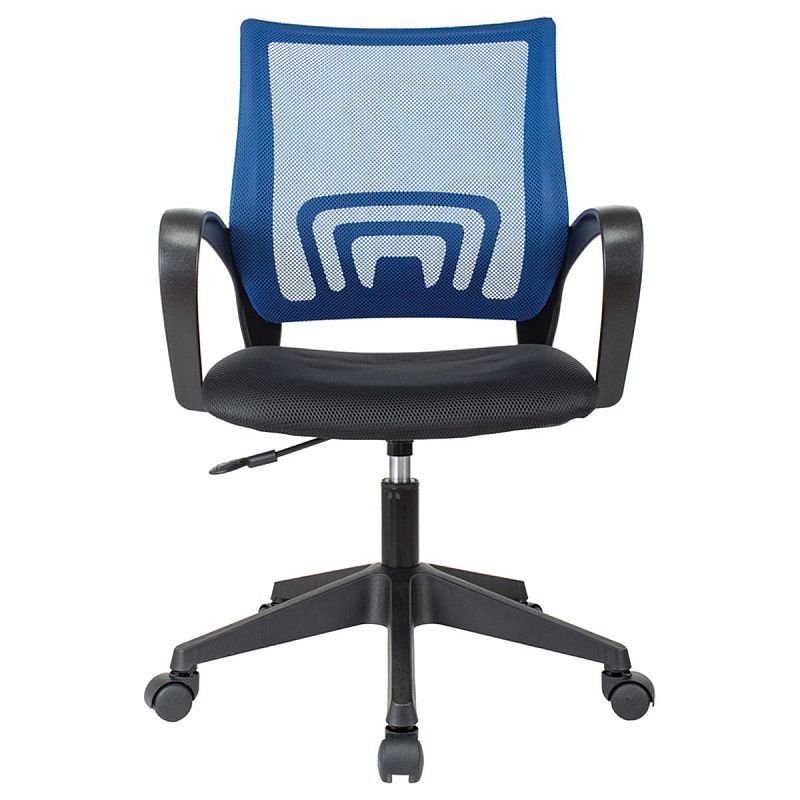 Кресло оператора Helmi HL-M95 R (695) "Airy", спинка сетка синяя/сиденье ткань TW черная, пиастра