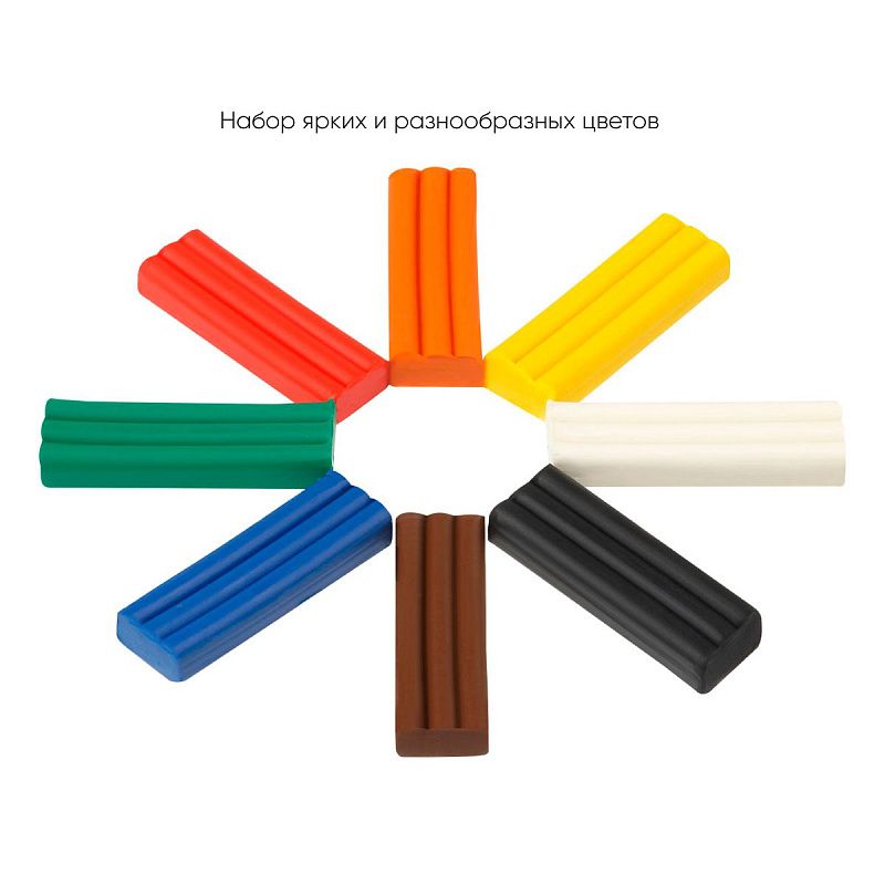 Пластилин восковой мягкий Гамма "Пчелка", 08 цветов, 120г, со стеком, картон. упаковка