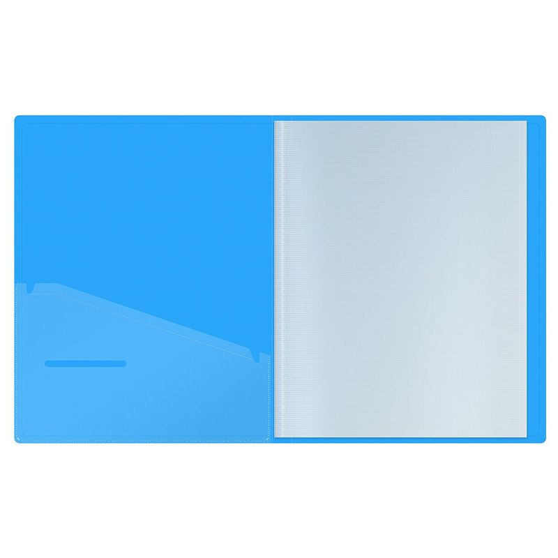 Папка с 20 вкладышами Berlingo "Neon", 17мм, 1000мкм, голубой неон, с внутр. карманом 