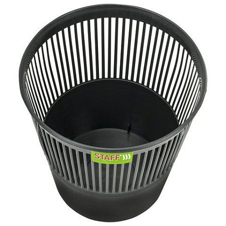 Корзина для бумаг STAFF "Basic" ЭКОНОМ, сетчатая, 9 л, черная, 238254