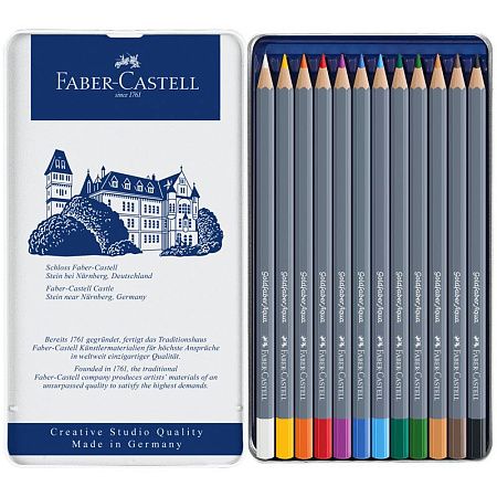 Карандаши акварельные художественные Faber-Castell "Goldfaber Aqua", 12цв., метал. коробка