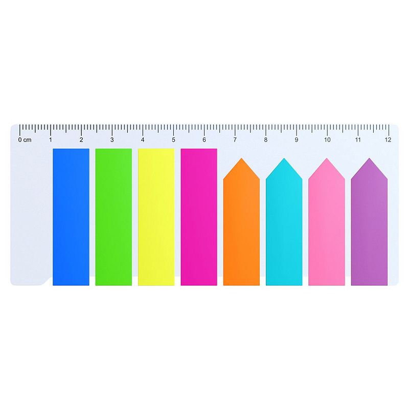 Флажки-закладки Berlingo, 45*12/42*12мм, 25л*8 неоновых цветов, с линейкой, европодвес