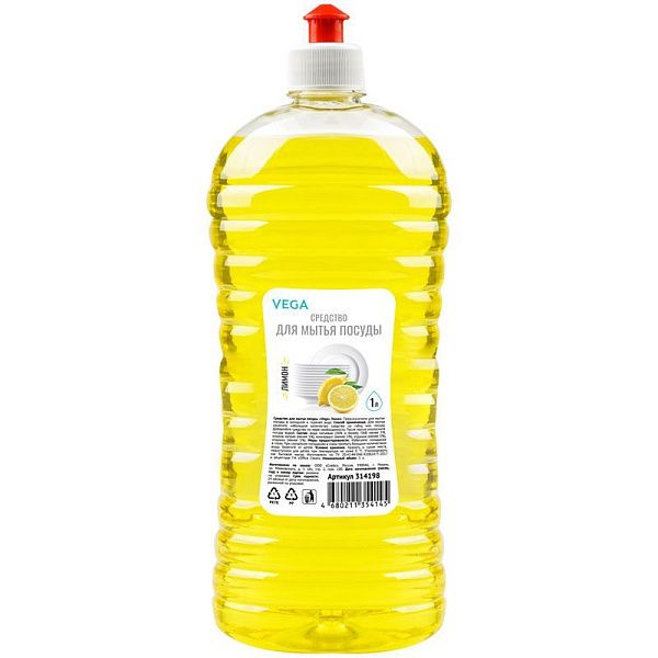 Средство для мытья посуды Vega "Лимон", пуш-пул, 1л 
