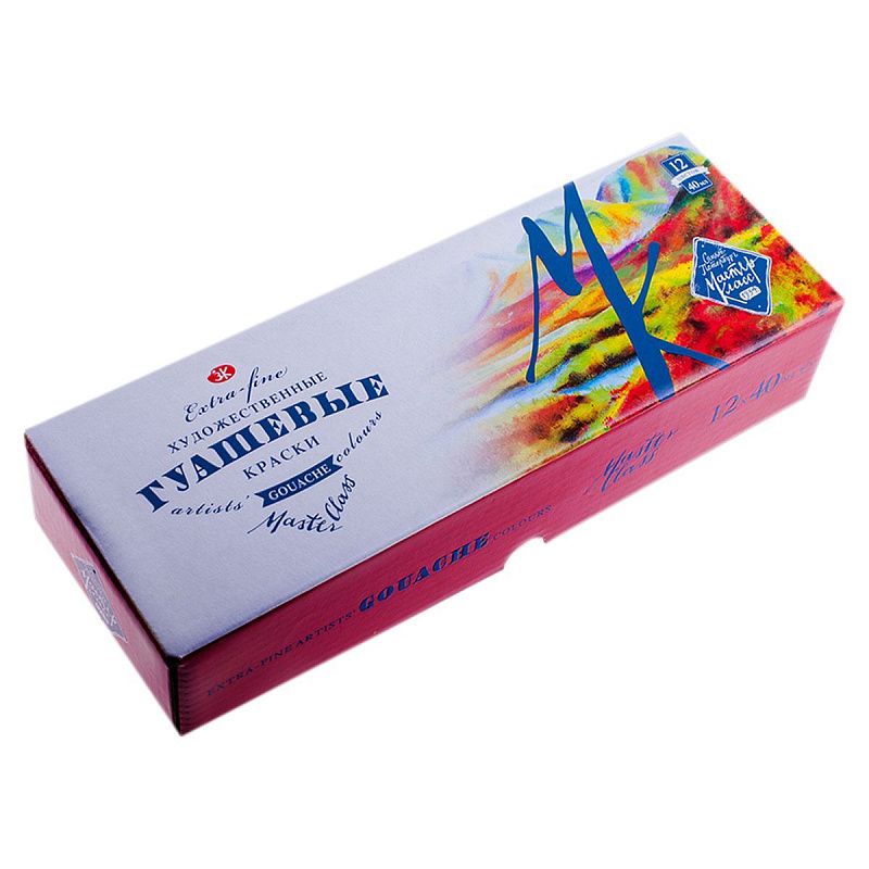 Гуашь художественная Мастер-Класс, 12 цветов, 40мл, картон