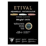 Альбом для акварели, 15л., А3, на склейке Clairefontaine "Etival", 300г/м2, торшон, холод. пресс., черный