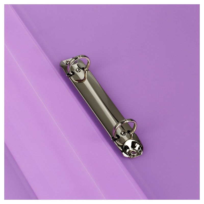 Папка на 2 кольцах СТАММ "Кристалл" А4, 25мм, 700мкм, пластик, фиолетовая 