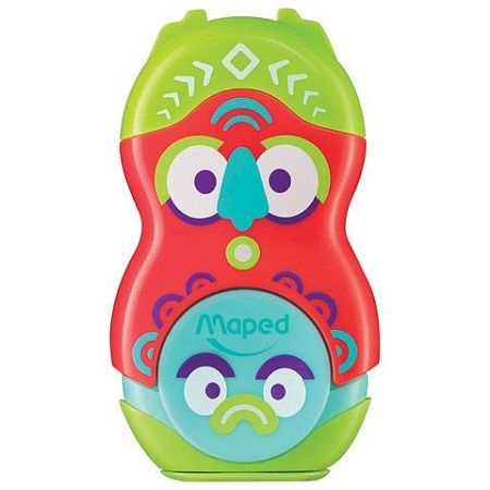 Точилка MAPED "Loopy Fancy", с контейнером и стирательной резинкой, корпус ассорти, 049131 