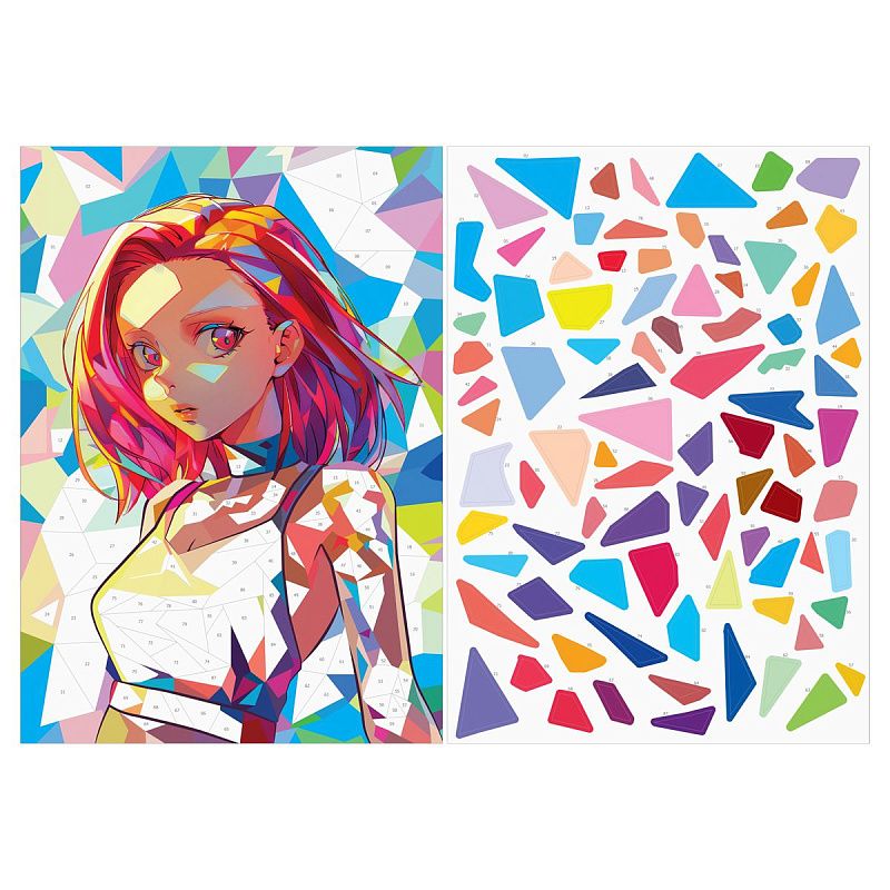 Аппликация наклейками ТРИ СОВЫ "Аниме", А4, 2 основы, картонный конверт