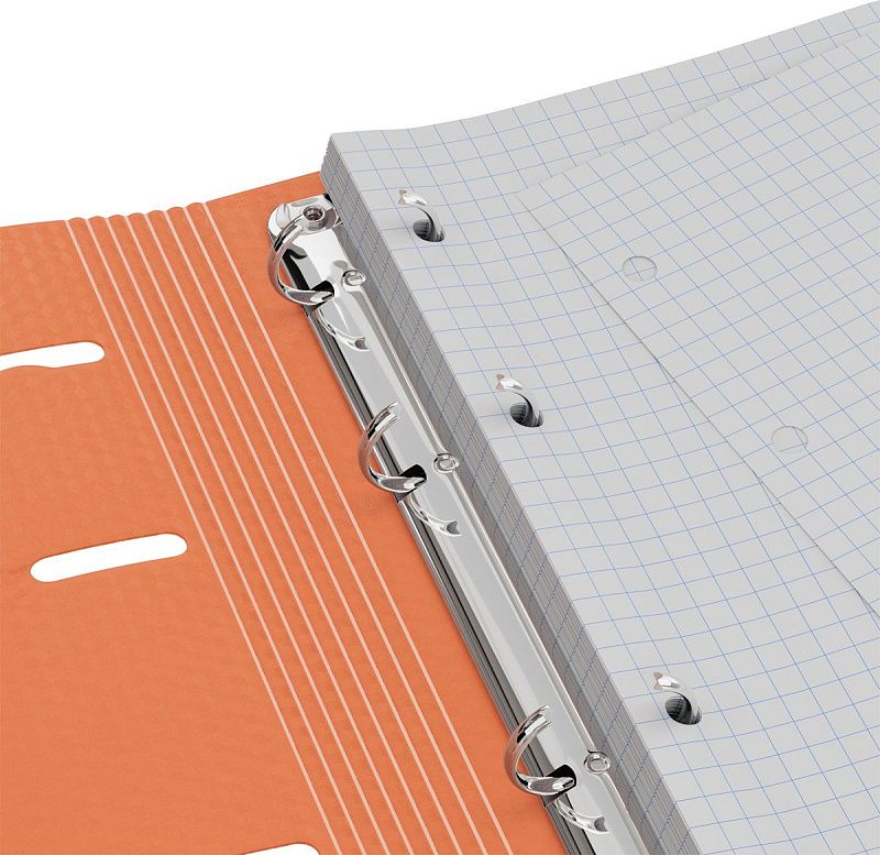 Тетрадь на кольцах А5, 120л., BG "Neon", пластиковая обложка, оранжевый, с резинкой