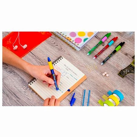 Ручка стираемая гелевая с грипом BIC "Gelocity Illusion", СИНЯЯ, корпус синий, линия 0,3 мм, 516518 