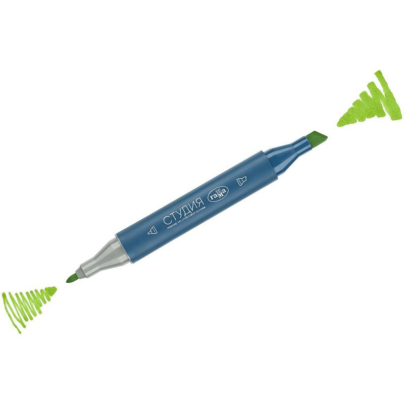 Маркер двусторонний для скетчинга Гамма "Студия", грушевый, корпус трехгранный, пулевид./клиновид. наконечники