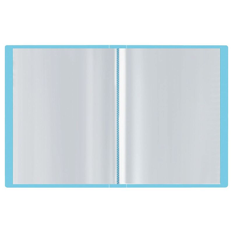 Папка с 40 вкладышами СТАММ А4, 21мм, 500мкм, пластик, пастель, голубая 