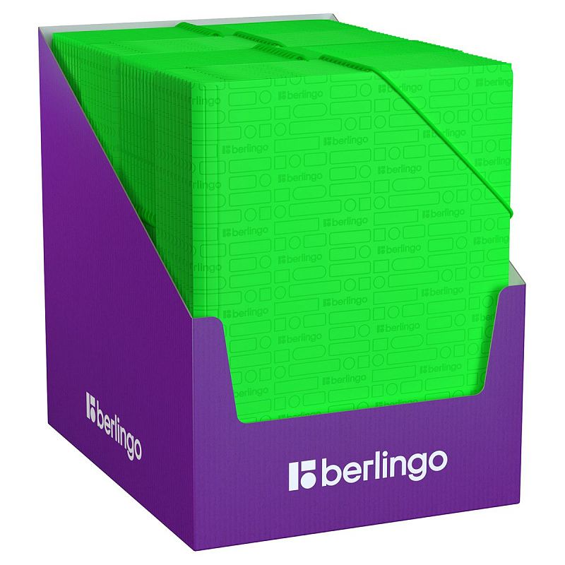 Папка на резинке Berlingo "Your Way" А4, 600мкм,  зеленый неон 