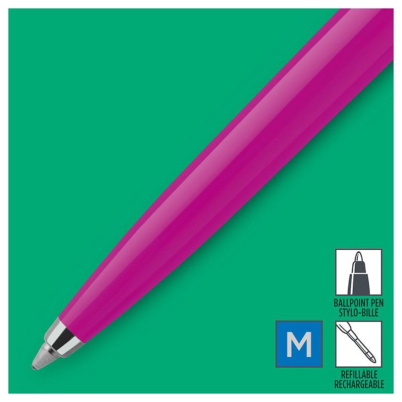 Ручка шариковая Parker "Jotter Magenta CT" синяя, 1,0мм, кнопочн., пластик. корпус, блистер 