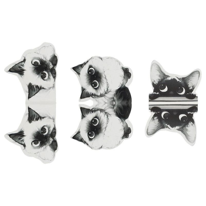 Закладки магнитные для книг, 3шт., MESHU "Cats", матовая ламинация, соф-тач 