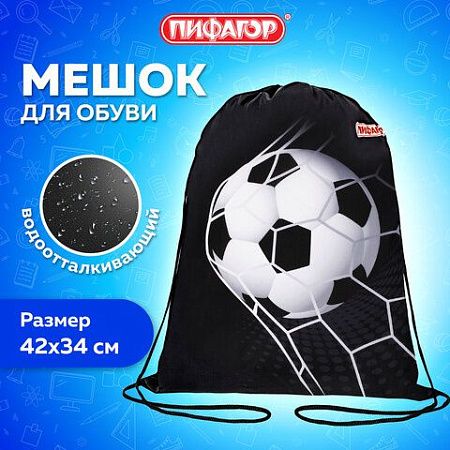 Мешок для обуви ПИФАГОР, 1 отделение, 40х32 см, Ball kick, 272386 
