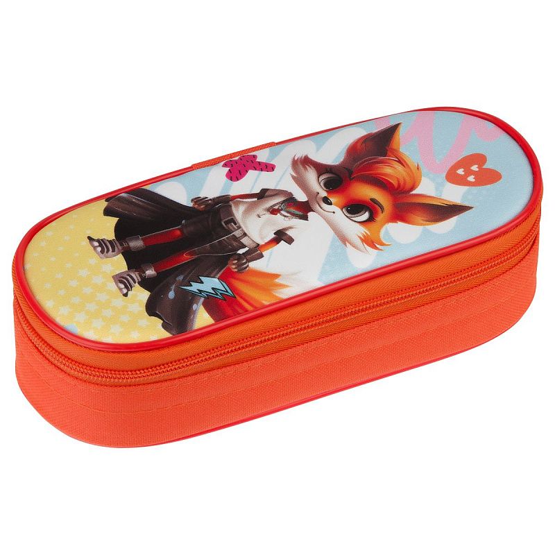 Пенал корпусный 1 отделение, 220*95*50 Мульти-Пульти "Лисичка", полиэстер 