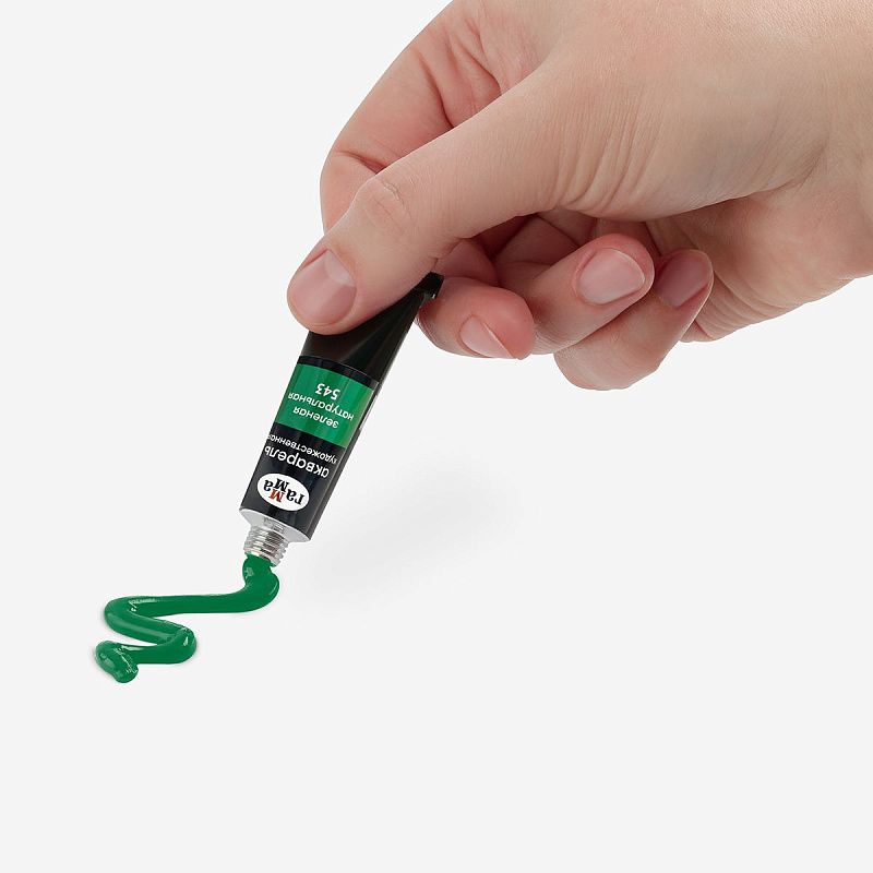 Акварель художественная Гамма "Старый мастер" зеленая натуральная, 9мл, туба