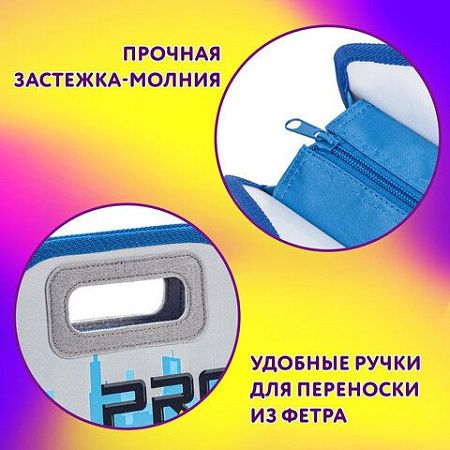 Папка-сумка ЮНЛАНДИЯ, 1 отделение, фетровые ручки, 34х30х11 см, "Proracing", 271632 