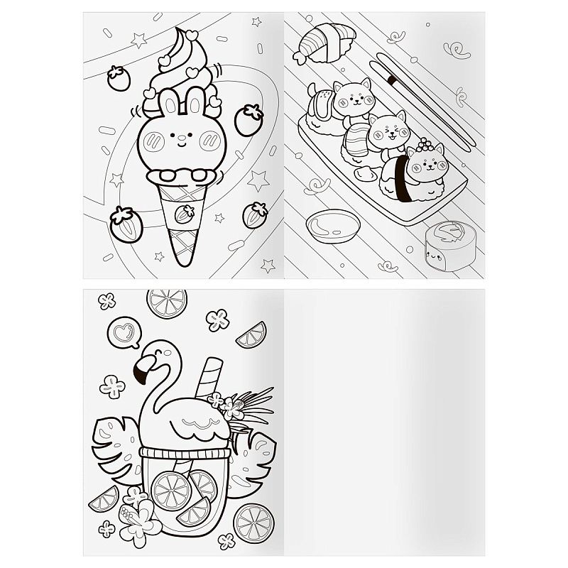 Раскраска  А4,  8 стр. ТРИ СОВЫ "Раскраски для девочек"