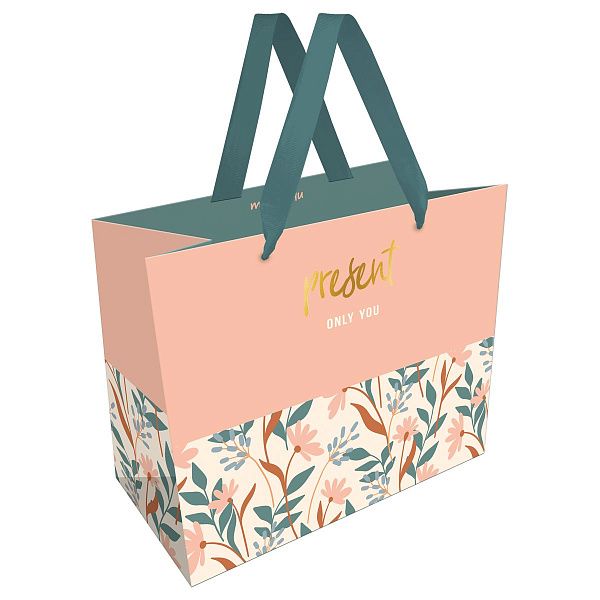 Пакет подарочный 32*26*12см MESHU "Beautiful twigs", фольга, матовая ламинация