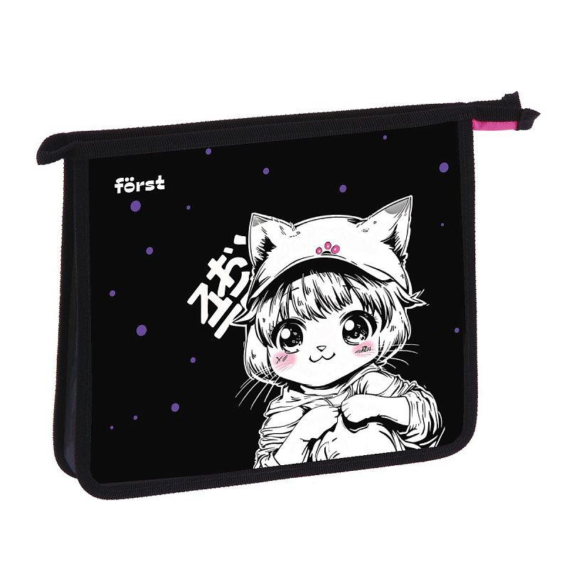 Папка для тетрадей 1 отделение, А5 Först "Plush Dream" , 240*205*40 мм, пластик, на молнии