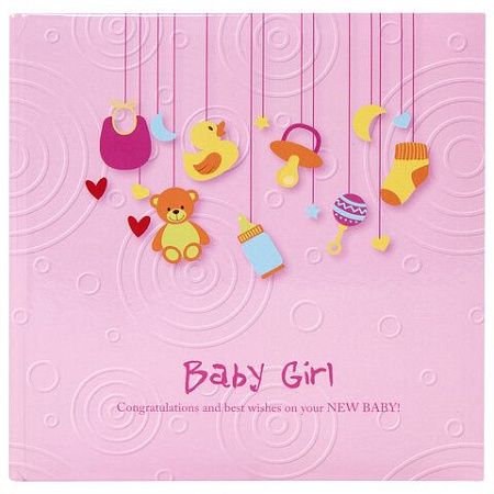 Фотоальбом BRAUBERG "Baby Girl" на 200 фото 10х15 см, твердая обложка, бумажные страницы, бокс, розовый, 391143