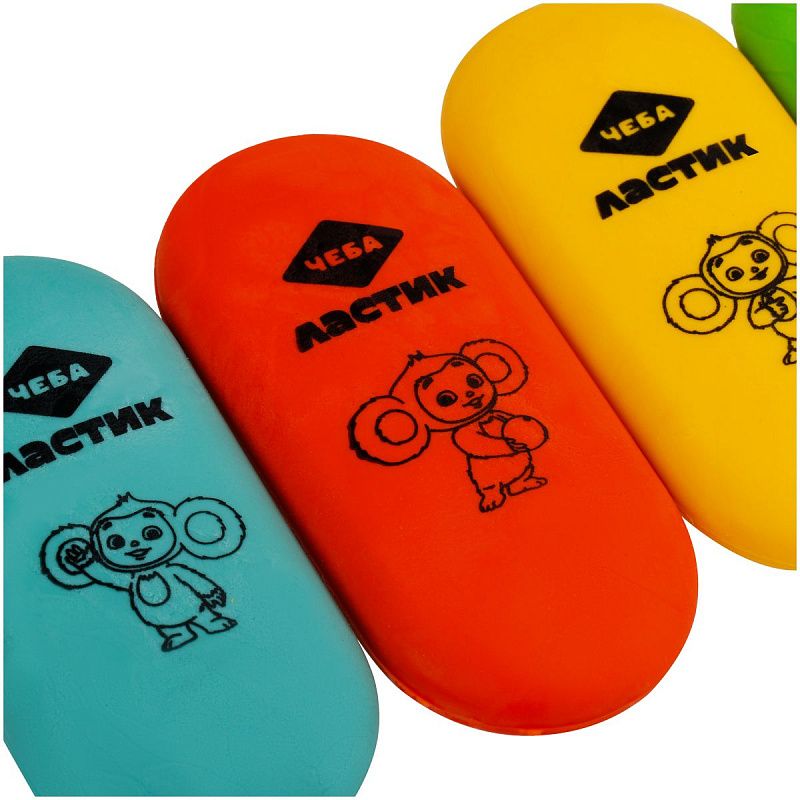 Ластик Мульти-Пульти "Чебурашка", овальный, термопластичная резина, 60*28*12мм 