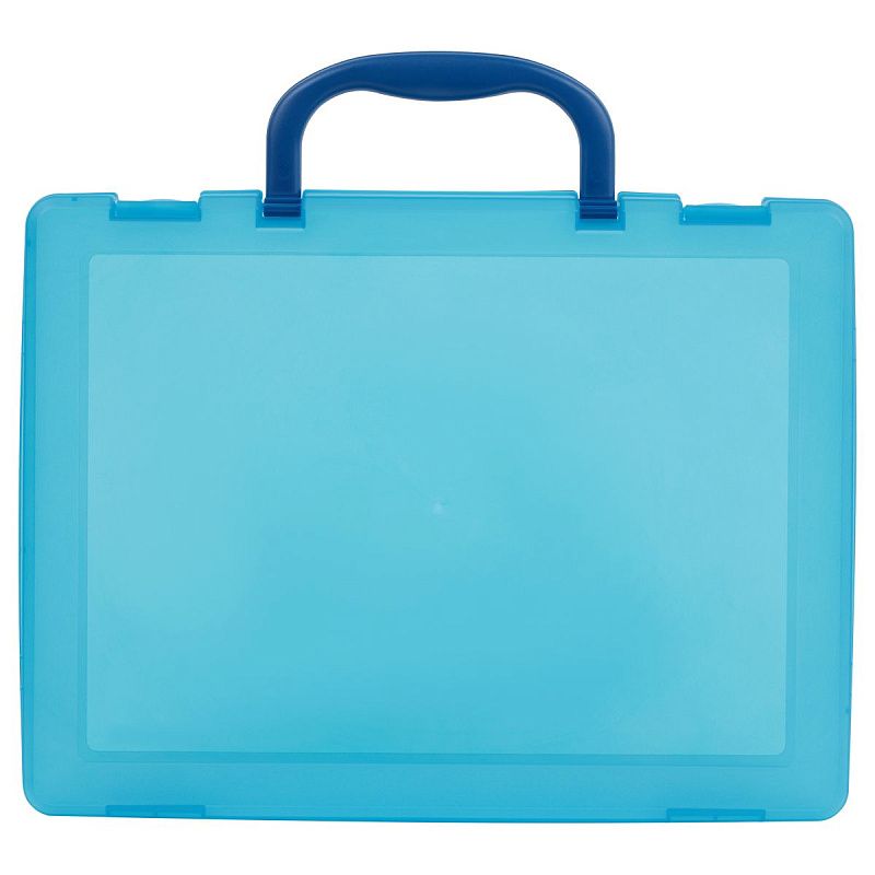 Портфель-кейс 1 отделение СТАММ, А4, 275*375*57мм, на защелках, тонированный голубой 