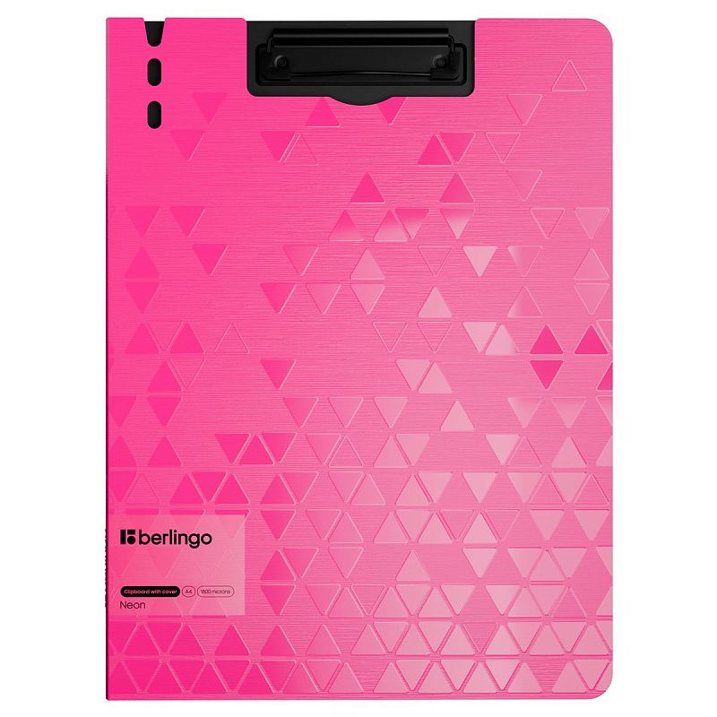 Папка-планшет с зажимом Berlingo "Neon" А4, пластик (полифом), 1800мкм, розовый неон 