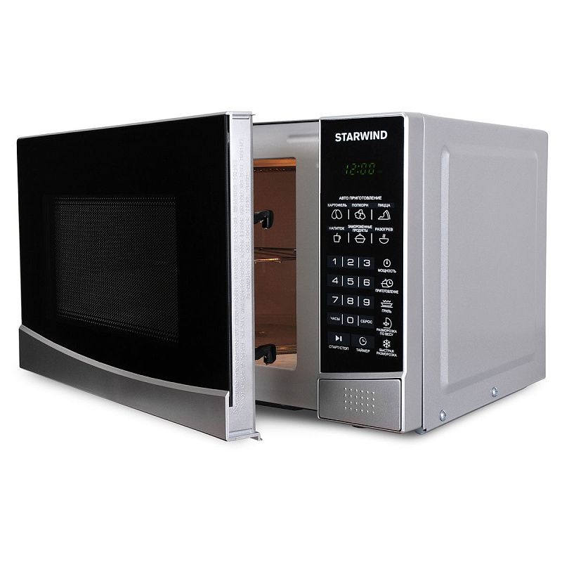 Микроволновая печь Starwind SMW2820, 20л, 700Вт, электронное управление, гриль, черная, серебристая