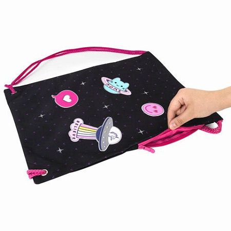 Мешок для обуви BRAUBERG PREMIUM, карман, подкладка, светоотражайка, 43х33 см, Space sweets, 272422 