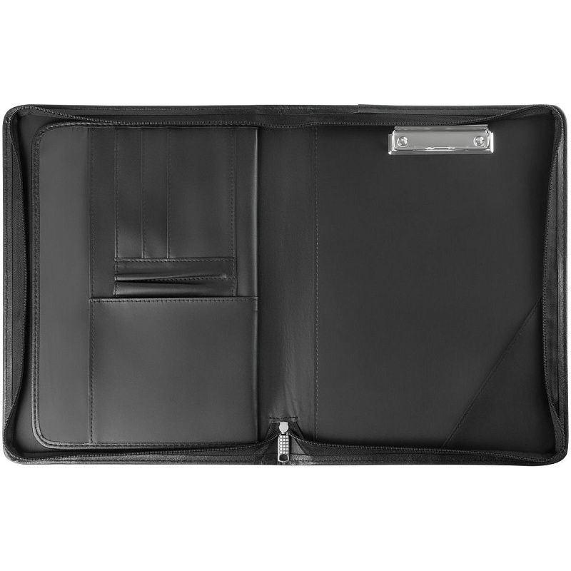 Папка деловая OfficeSpace "Valencia" кожзам., на молнии, зажим для бумаг 