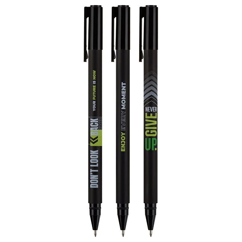 Ручка шариковая MESHU "Motivation" синяя, 0,5мм, корпус ассорти 