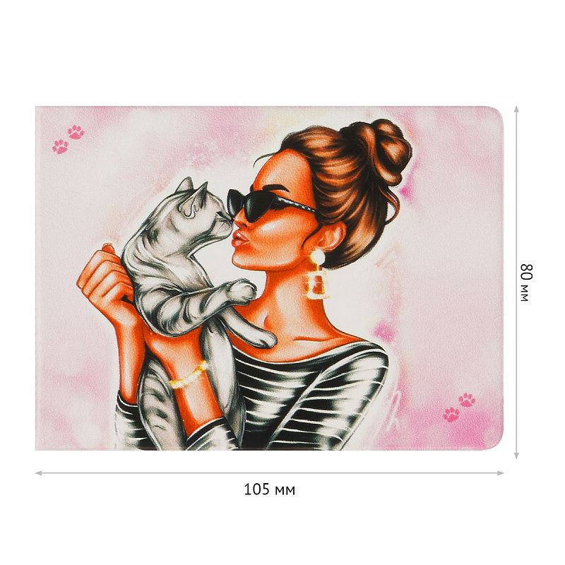 Обложка для студенческого билета, пропуска, удостоверения OfficeSpace "Meow", ПВХ, фотопечать 