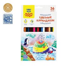Карандаши акварельные Мульти-Пульти "Невероятные приключения", 36цв., трехгран., заточен., картон, европодвес Карандаши акварельные Мульти-Пульти "Невероятные приключения", 36цв., трехгран., заточен., картон, европодвес