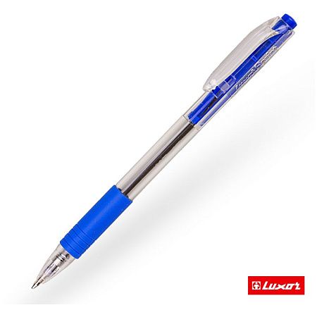 Ручка шариковая автоматическая Luxor "Sprint" синяя, 1,0мм, грип 