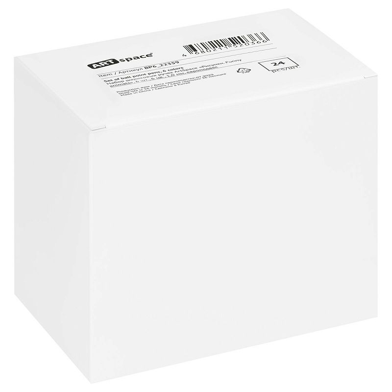 Набор шариковых ручек ArtSpace "Рисунки. Funny animals", 6шт., 6цв., 1,0мм, европодвес 