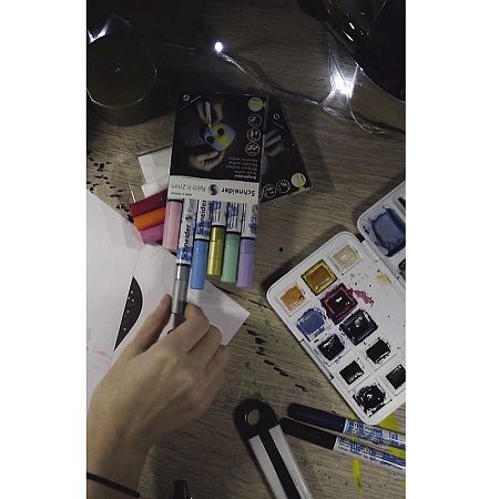 Маркер акриловый Schneider "Paint-It 320" 4мм, пулевидный, пастельный синий