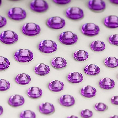Стразы самоклеящиеся для макияжа лица MESHU "Purple drops" 162 наклейки, инд. уп., европодвес