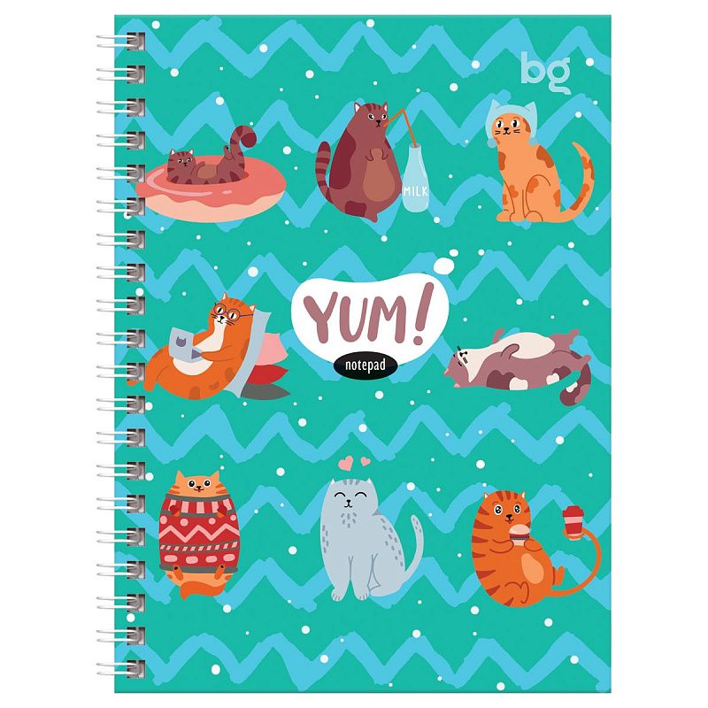 Записная книжка А6 96л., на гребне BG "Веселые друзья", матовая ламинация, выб. лак, твердая обложка