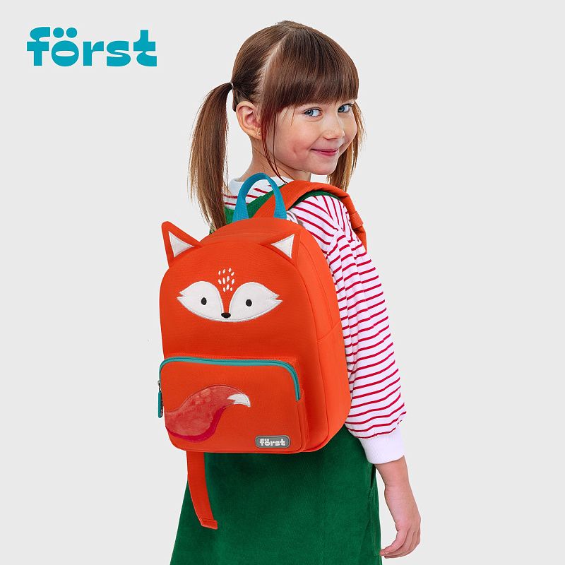 Рюкзак Först F-Kids "Fluffy Fox" 30*23*13см, 1 отделение, уплотненная спинка 