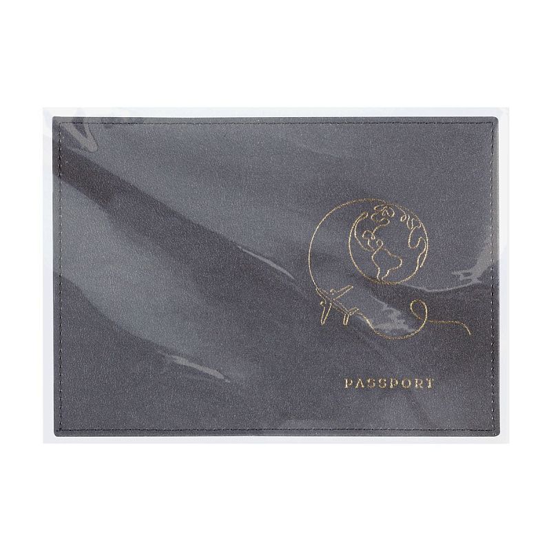 Обложка для паспорта OfficeSpace "Around the Wourld", кожа, тиснение фольгой 