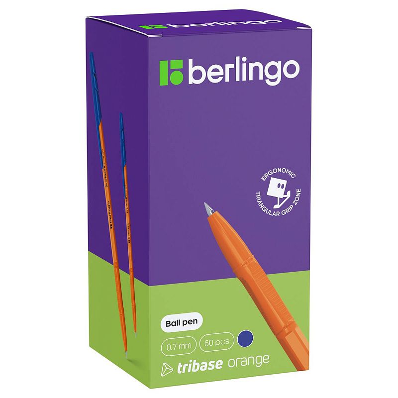 Ручка шариковая Berlingo "Tribase Orange" синяя, 0,7мм 