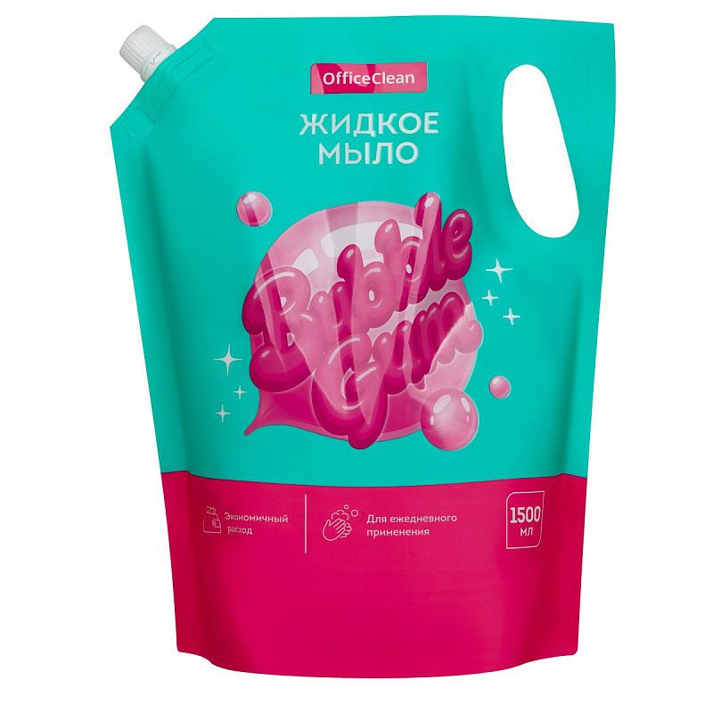 Мыло жидкое OfficeClean "Bubble gum", дой-пак, 1500мл 