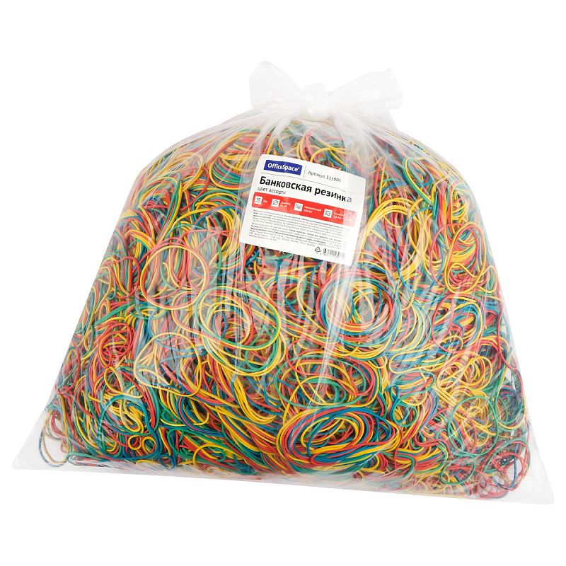 Банковская резинка  10кг OfficeSpace, диаметр 60мм, ассорти