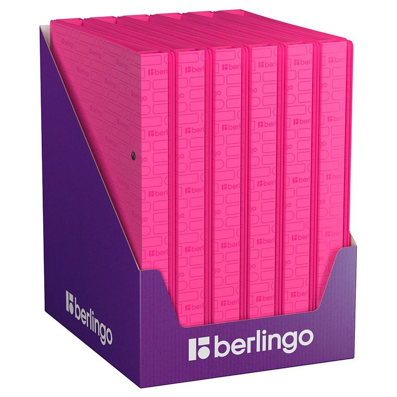 Папка на 2 кольцах Berlingo "Your Way", 24мм, 600мкм, розовый неон, D-кольца, с внутр. карманом 